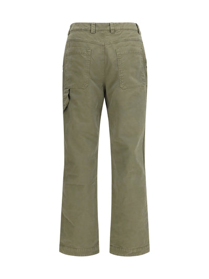 Off-White Racing Staff cotton gabardine Pants - Dusty Olive