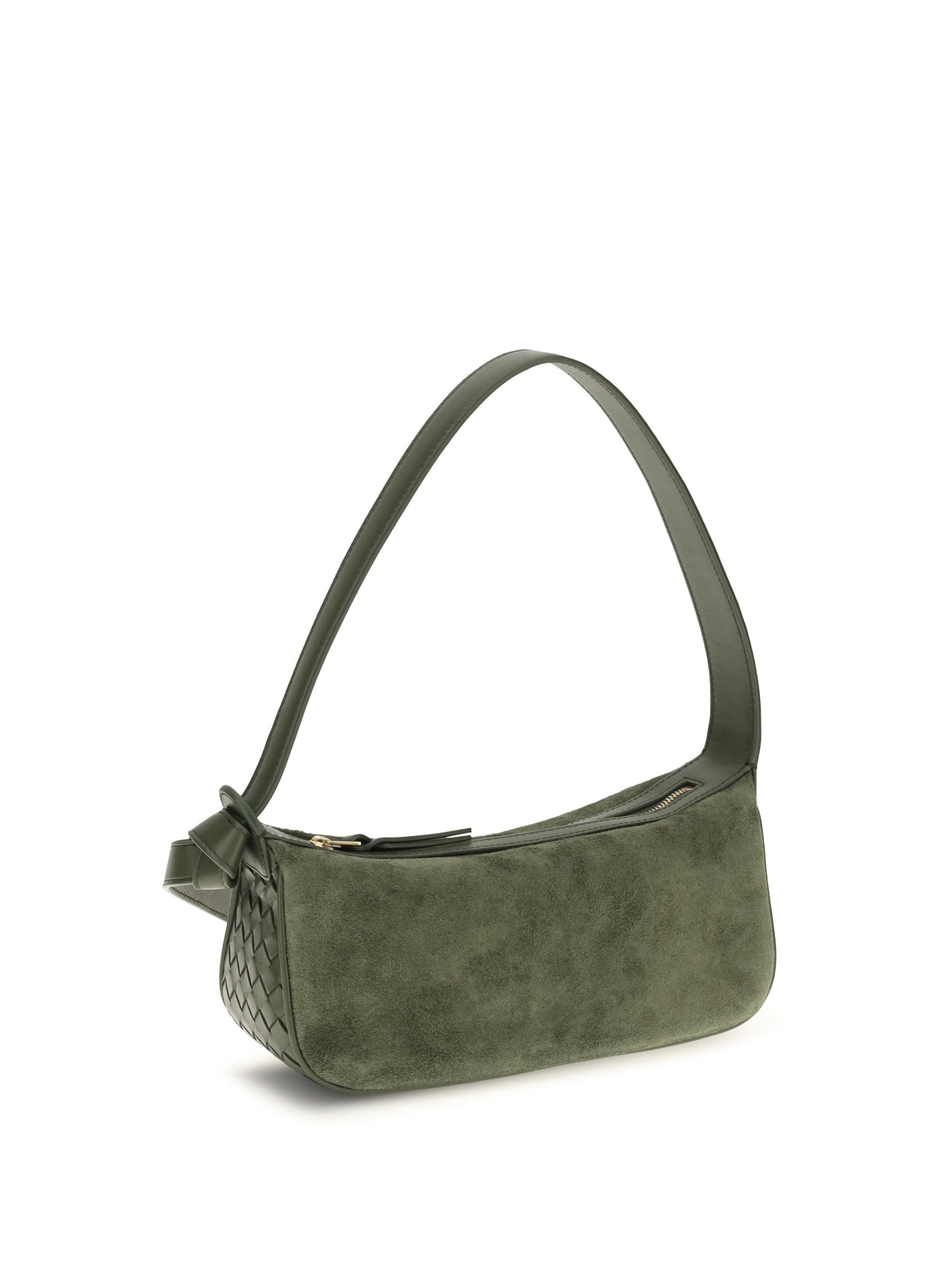 Bottega Veneta Nodo Shoulder Bag - Green Tweed-Gold