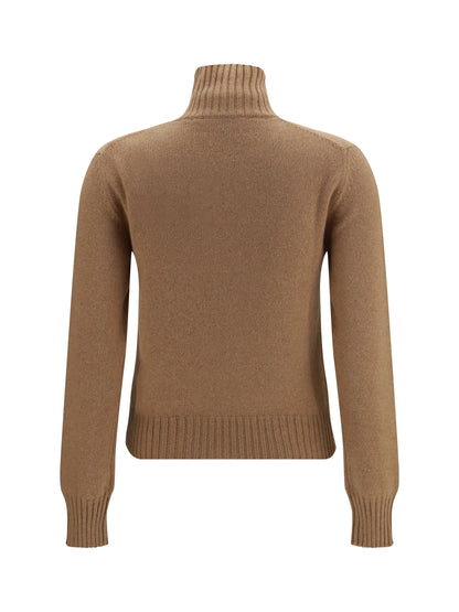 Ami Paris Ami De Coeur Turtleneck Sweater - Camel