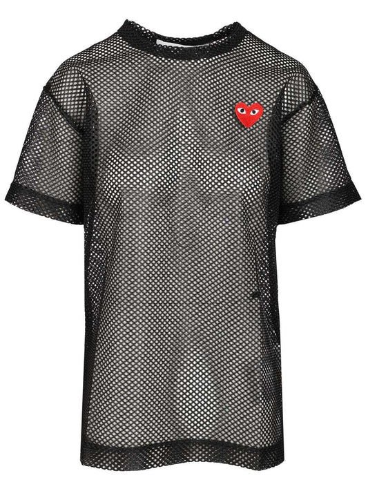 Comme Des Garcons Play Mesh T-Shirt - Black