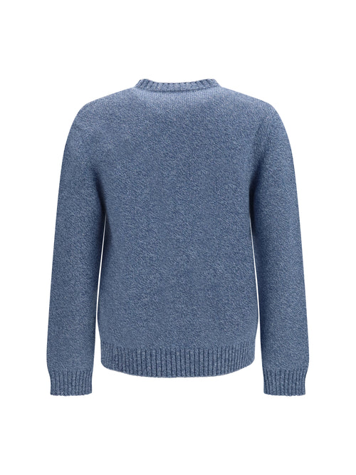 Valentino Wool Sweater with Butterfly embroidery - Blue Mouline'