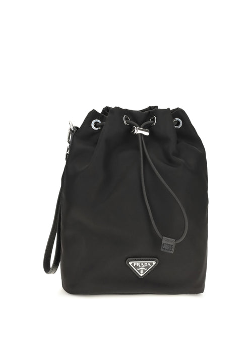 Prada Re-Nylon and Saffiano leather Bucket Bag - Black