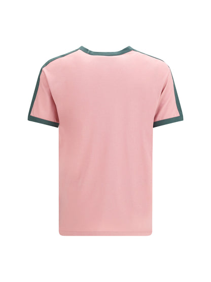 Valentino Embroidered logo cotton-jersey T-shirt - Pink/English Green