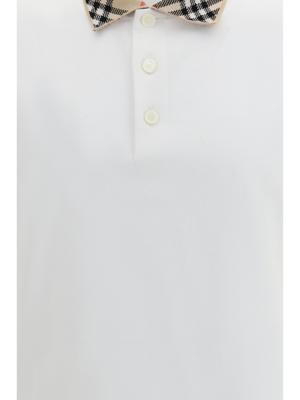 Burberry Cotton Check collar Polo - Chalk