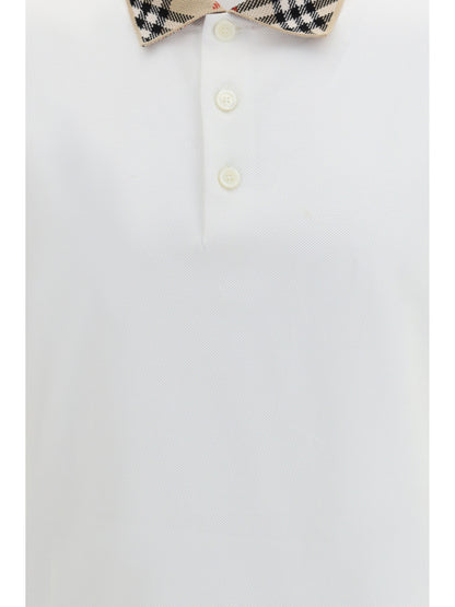 Burberry Cotton Check collar Polo - Chalk