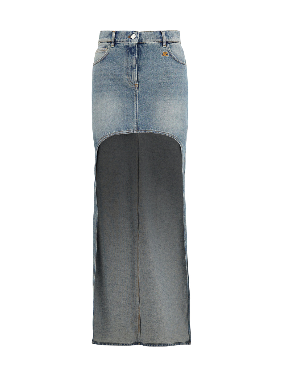 Courrèges Denim circle Skirt - Denim Bleu Delave