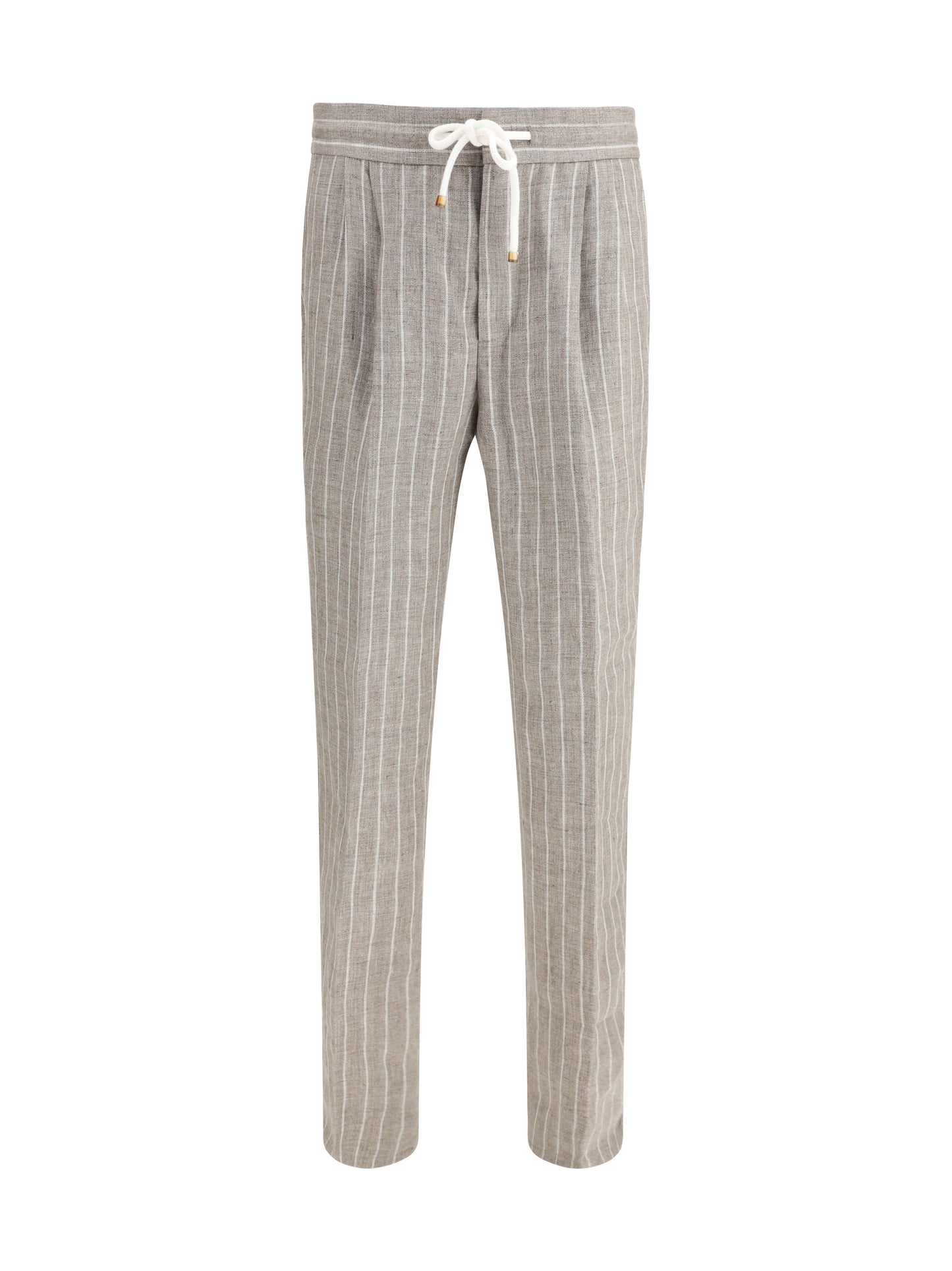 BRUNELLO CUCINELLI Linen pinstriped twill Pants