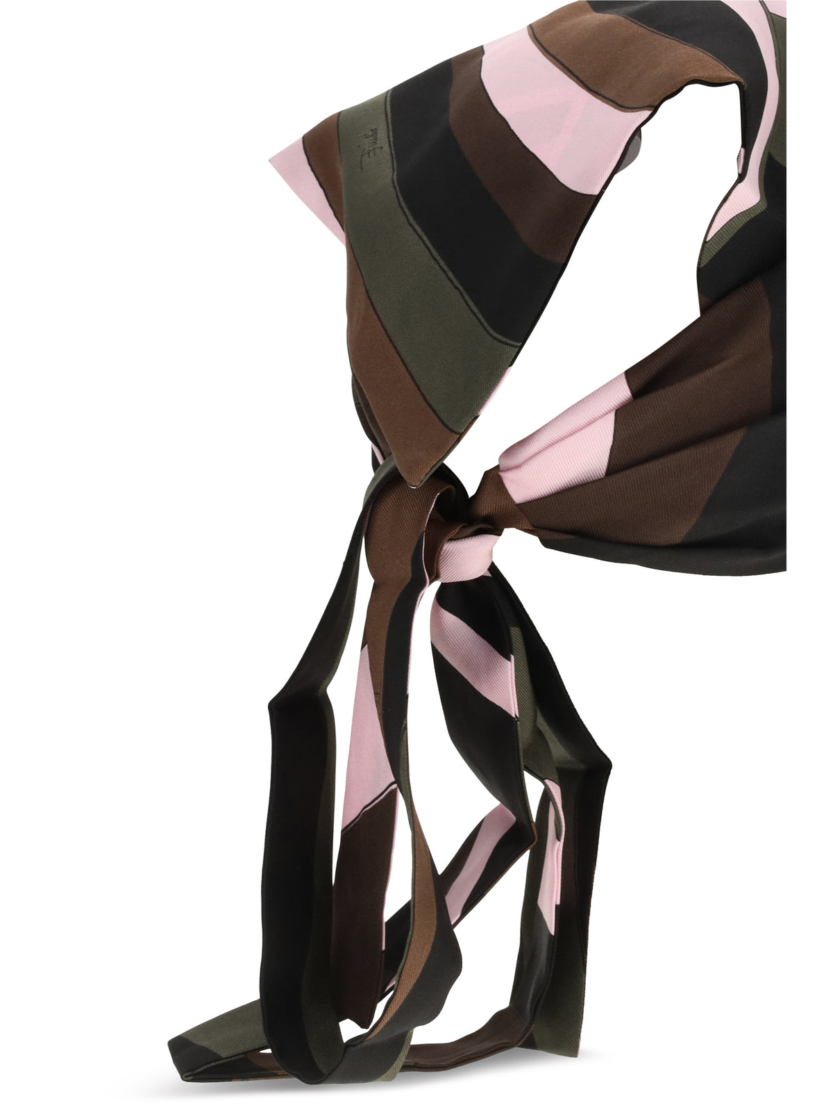 Pucci Silk Twill Bandana - Khaki Pink