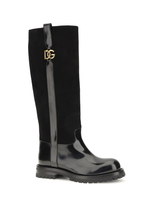 Dolce & Gabbana High suede and smooth leather Boots - Black/Black