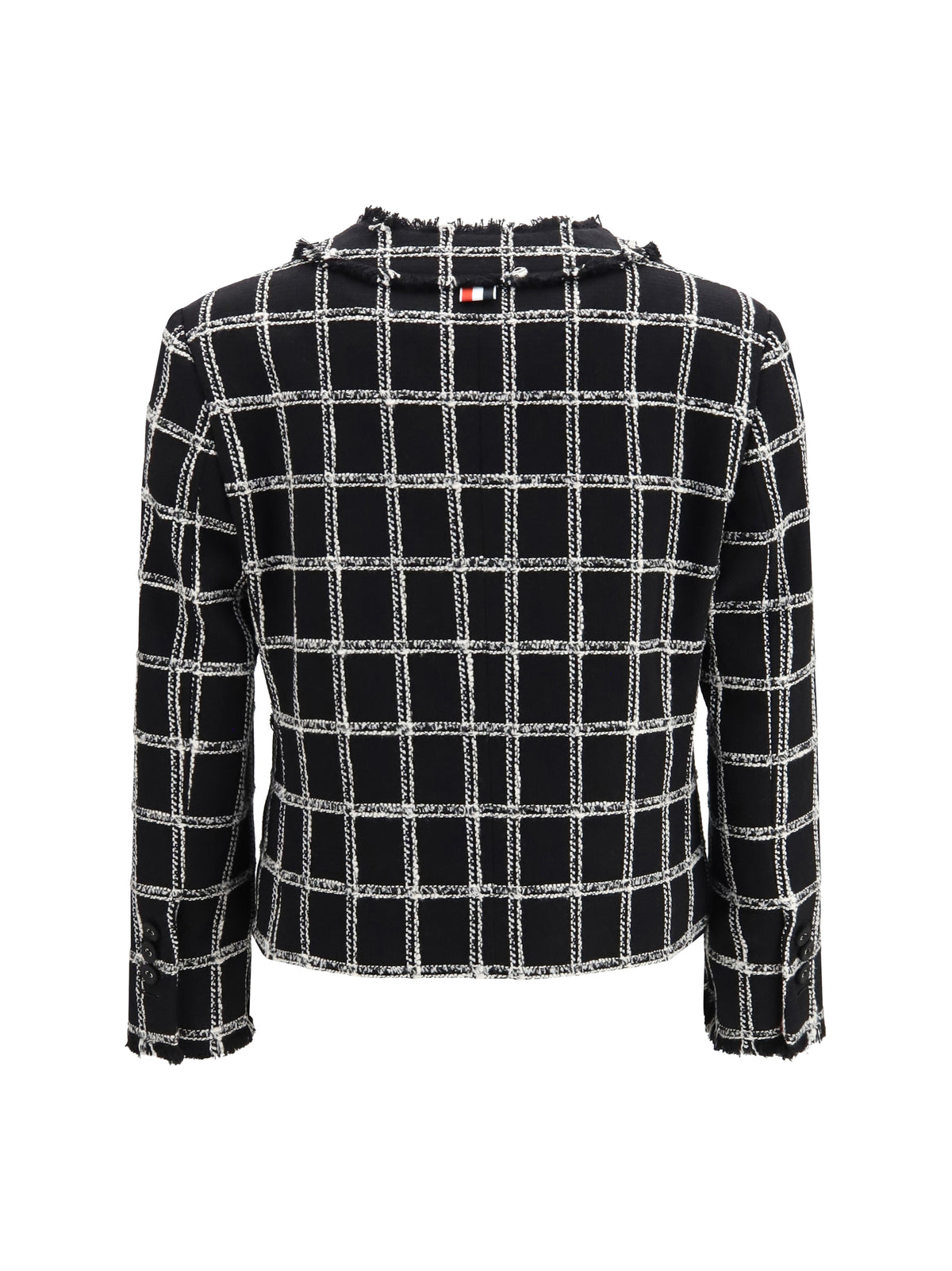 Thom Browne Checked tweed Cardigan Jacket - Black