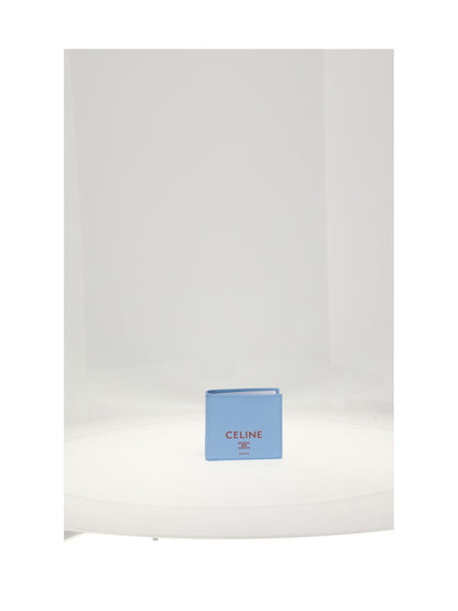 Celine BI-FOLD WALLET WITH COIN - Sky Blue / Red