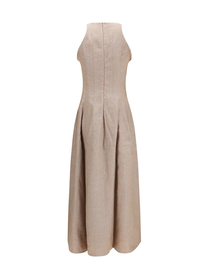 Brunello Cucinelli Sparkling linen twill Dress - Pink