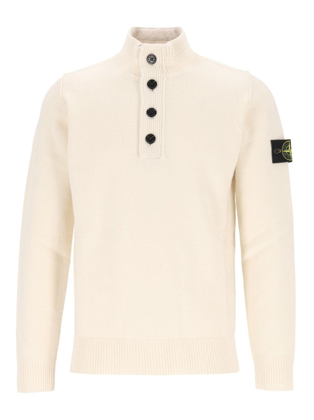 Stone Island Short Zip Sweater - White
