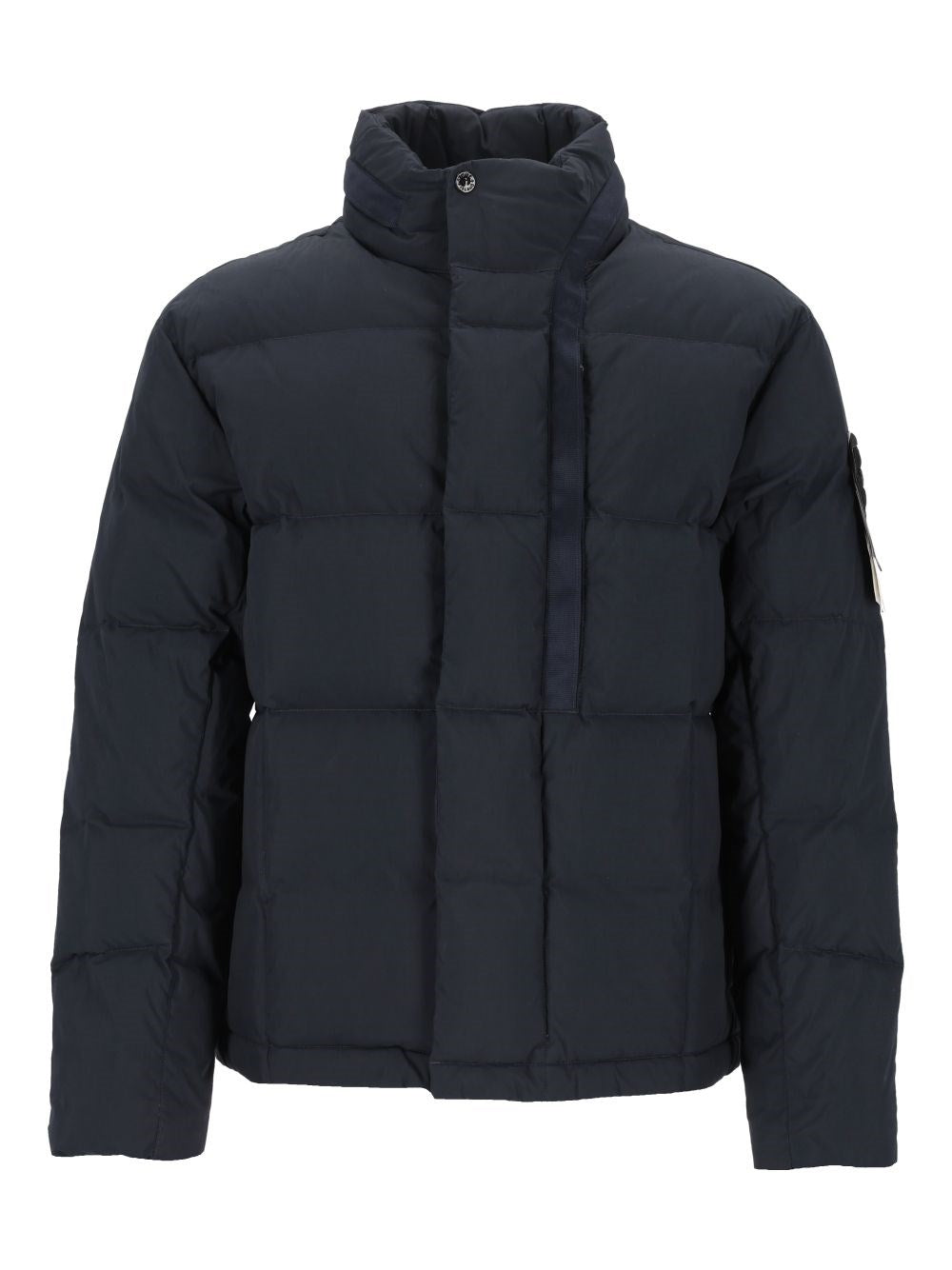 Stone Island Quilted Down Jacket With Hood - Blue