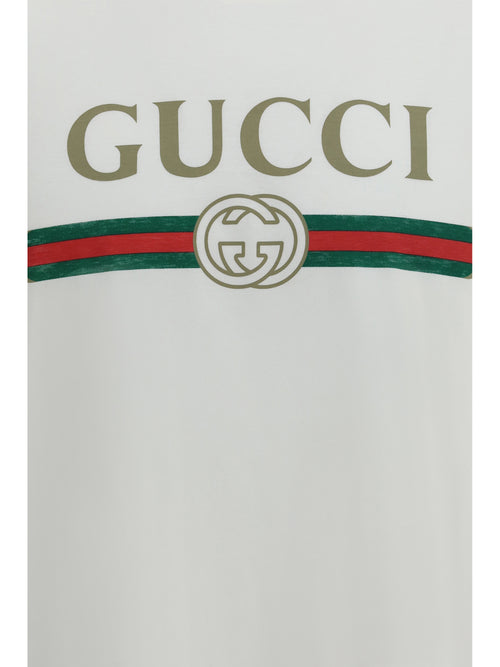 Gucci Printed silk-blend jersey T-shirt - Off White/Mc