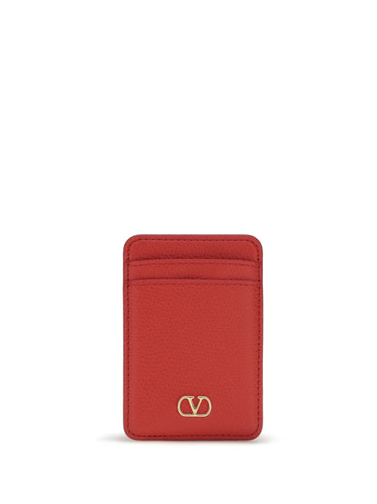 Valentino Garavani VLogo Signature magnetic Card Holder - Rouge Pur