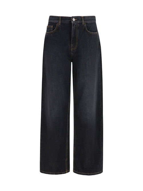 Palm Angels Wide-leg Jeans with back logo - Vintage Black