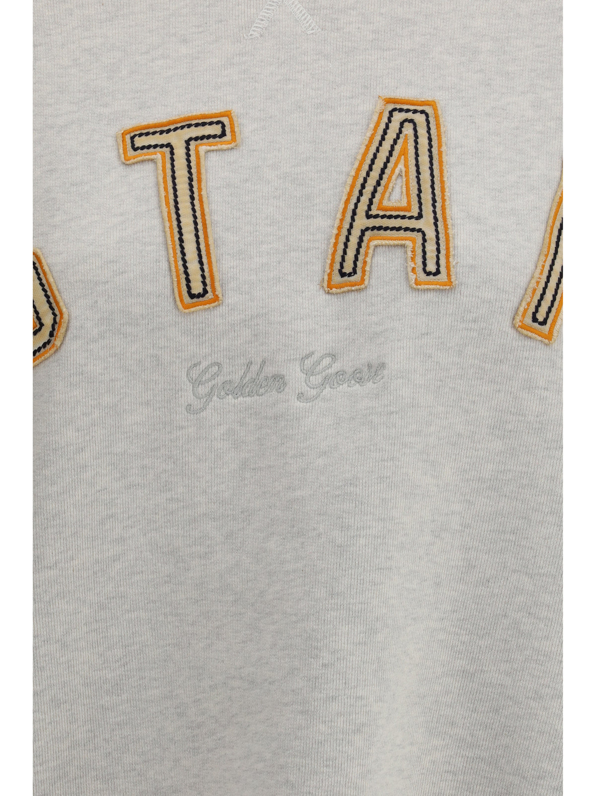 Golden Goose Sweatshirt crewneck in cotton with contrasting logo - Vintage Gray Melange