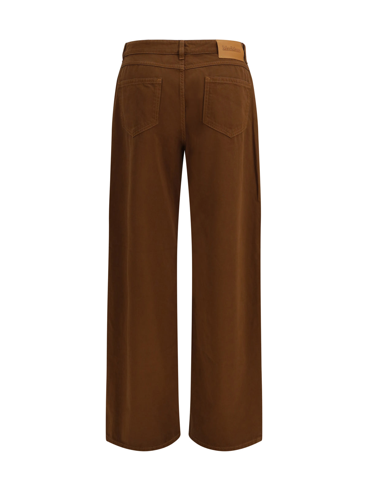 Max Mara Studio Baggy Pants in pure cotton satin - Cioccolato