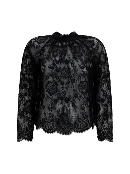Self-Portrait Lace Blouse - Black