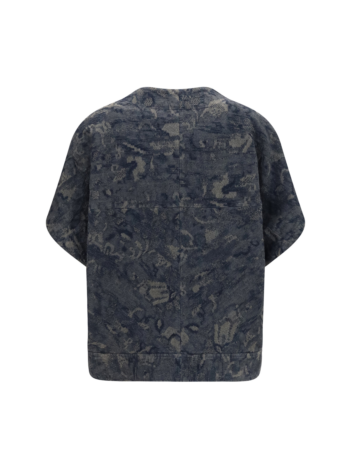 Giorgio Armani Jacket in oversized floral jacquard denim - Grey Navy