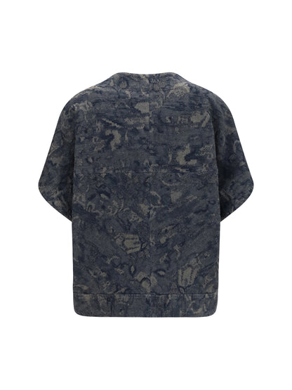 Giorgio Armani Jacket in oversized floral jacquard denim - Grey Navy