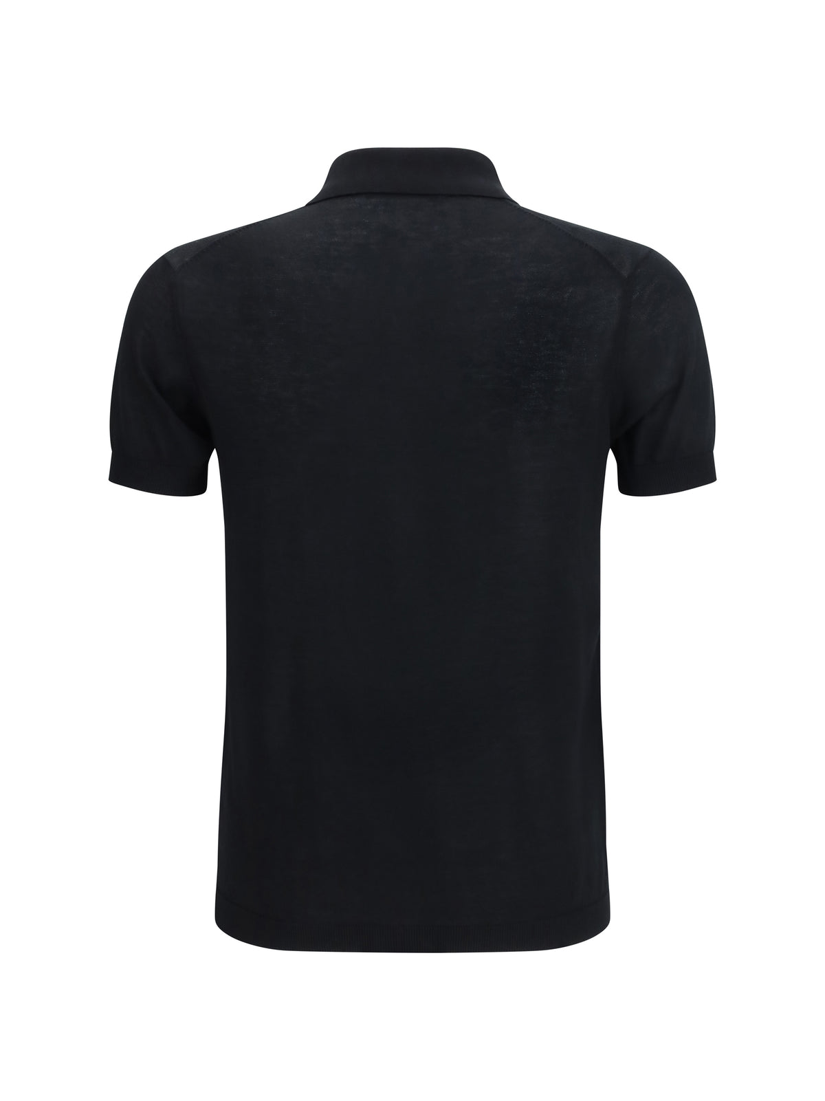 Aragona Cashmere Short-sleeve Polo in cotton - Black