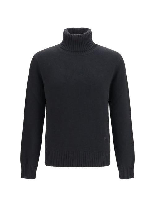 Ami Paris Embroidered logo high-neck Sweater - Noir