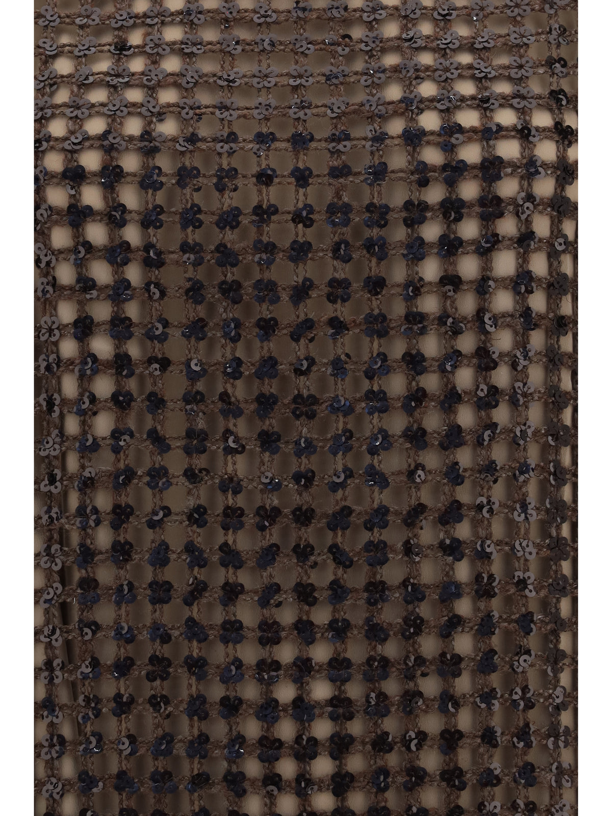 Brunello Cucinelli Sequin mesh mini Dress - Dark Brown
