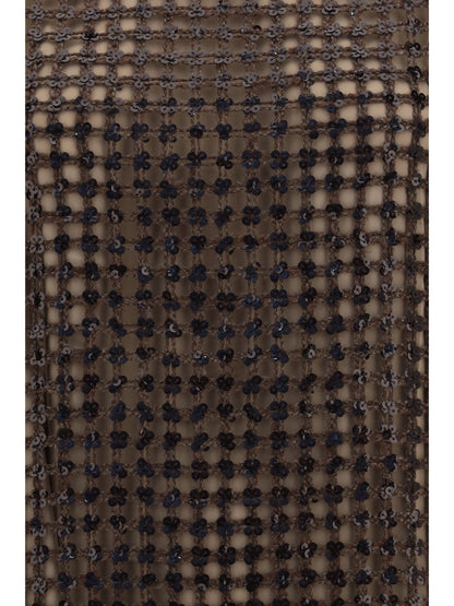 Brunello Cucinelli Sequin mesh mini Dress - Dark Brown