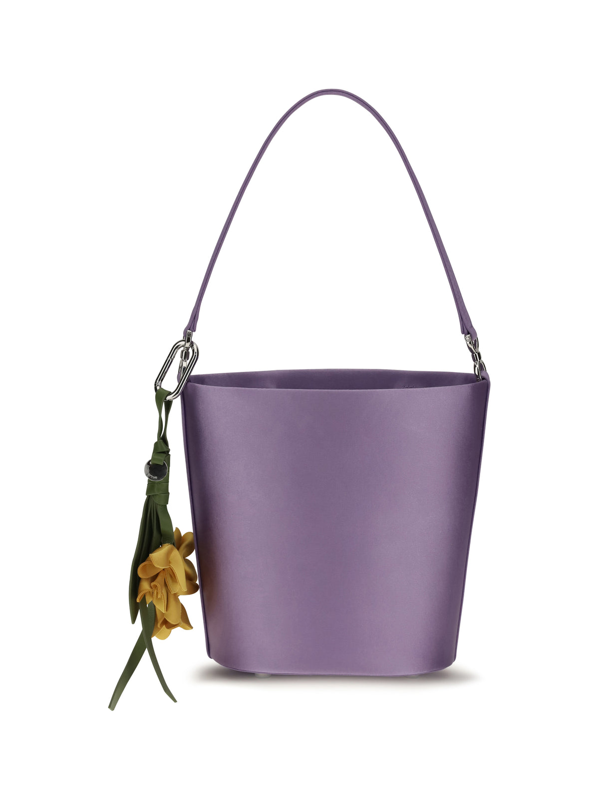 Self-Portrait Satin Bucket Bag - Lilac