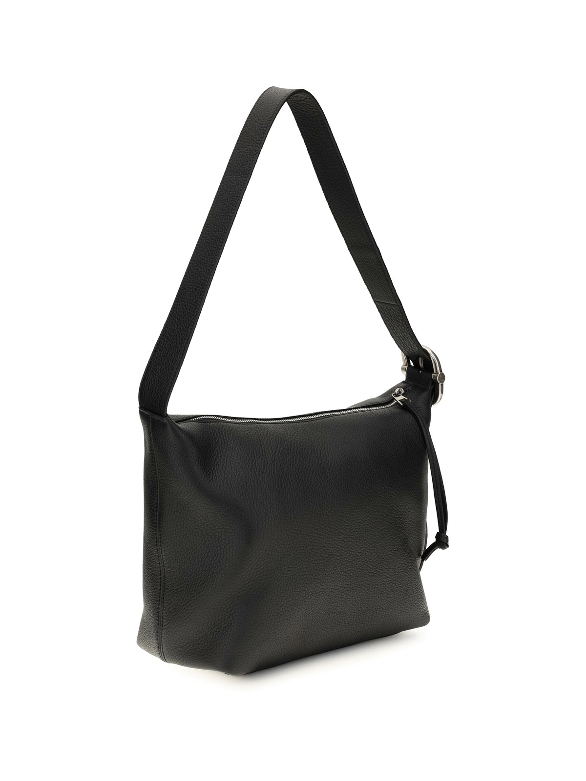 Loewe Medium Loop Hobo Bag in grained calfskin - Black