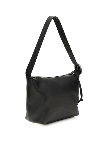 Loewe Medium Loop Hobo Bag in grained calfskin - Black