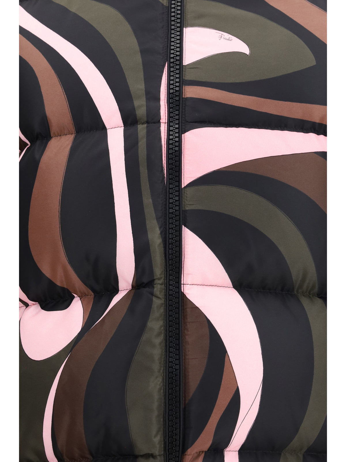 Pucci Printed Hooded Puffer Jacket - Khaki Pink