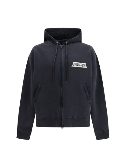BALENCIAGA Masking Tape oversized zip-up Hoodie