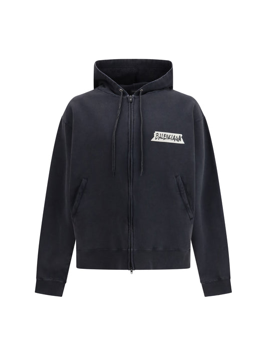 BALENCIAGA Masking Tape oversized zip-up Hoodie