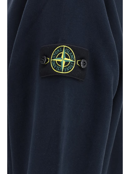Stone Island Hooded Sweatshirt with front pocket - Navy Blue