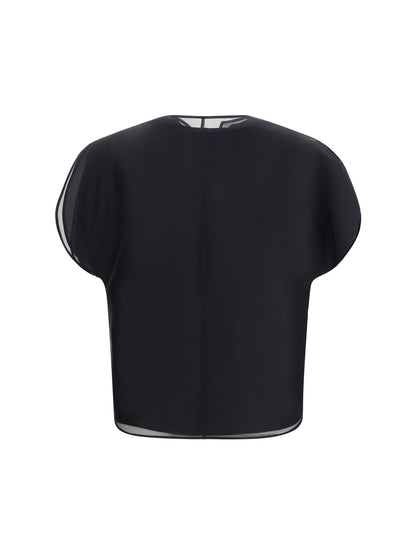 Khaite Briar silk organza Top - Black
