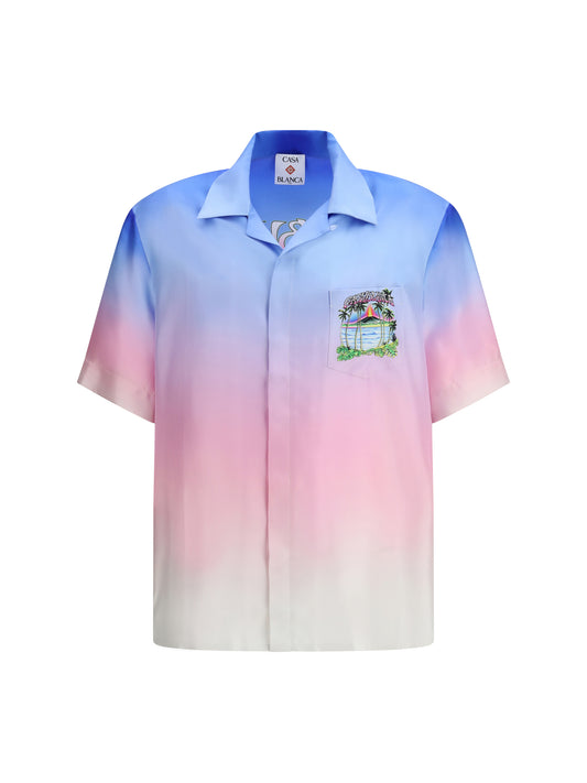 CASABLANCA Volcano short-sleeved silk Shirt