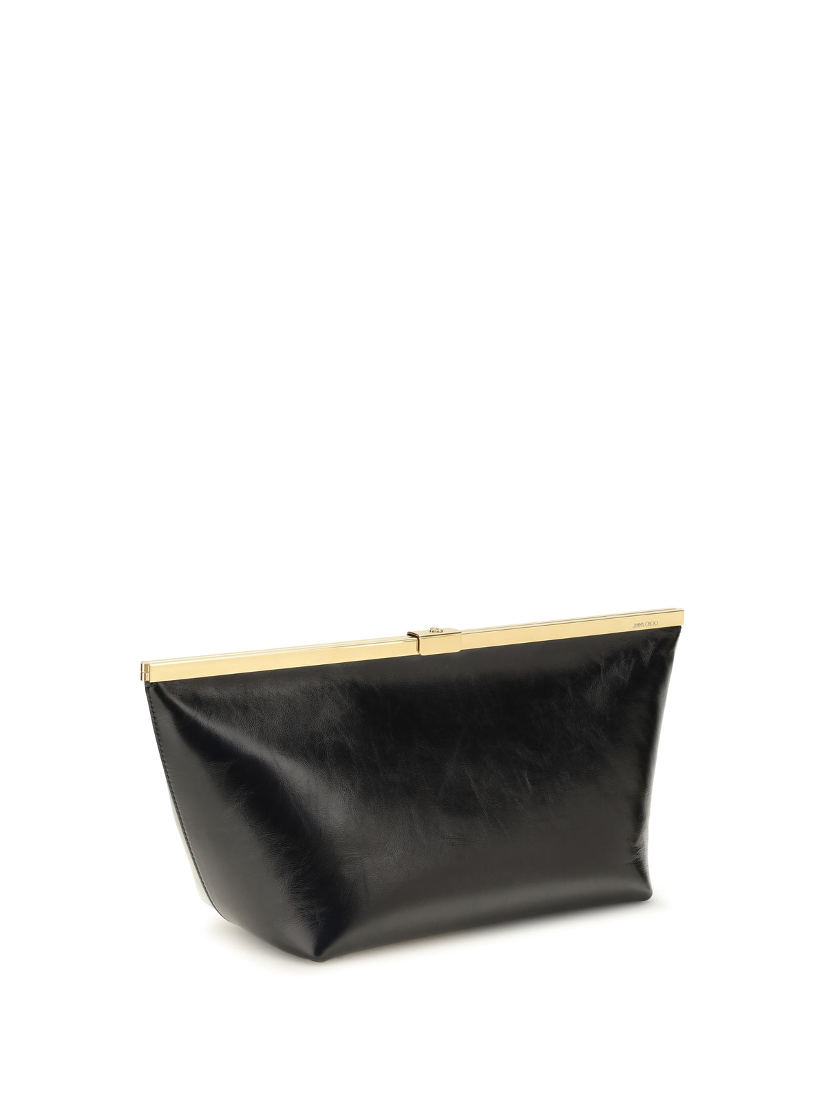 Jimmy Choo Large Ganache Biker Leather Clutch - Black/Gold