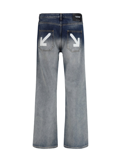 Off-White Half Arrow Jeans - Ombre Bleach Blue
