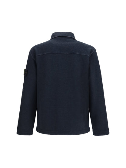 Stone Island Wool-blend Shirt - Navy Blue