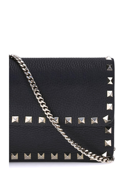 Valentino Garavani Rockstud Chain Wallet - Black