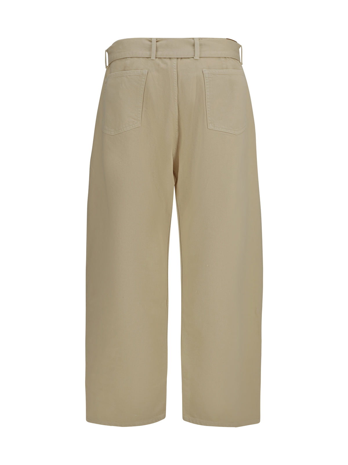 Magda Butrym Wide-leg denim Pants with belt - Beige