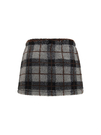 Miu Miu Check mini Skirt - Grigio+Nero