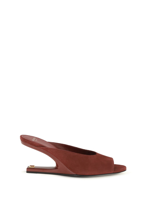 BALMAIN Suede open-toe Mules
