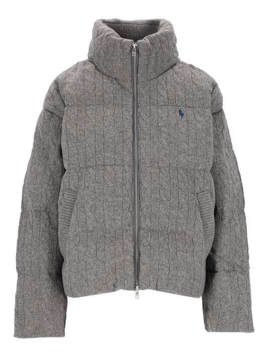 Polo Ralph Lauren Cable-Knit Wool And Cashmere Jacket - Grey