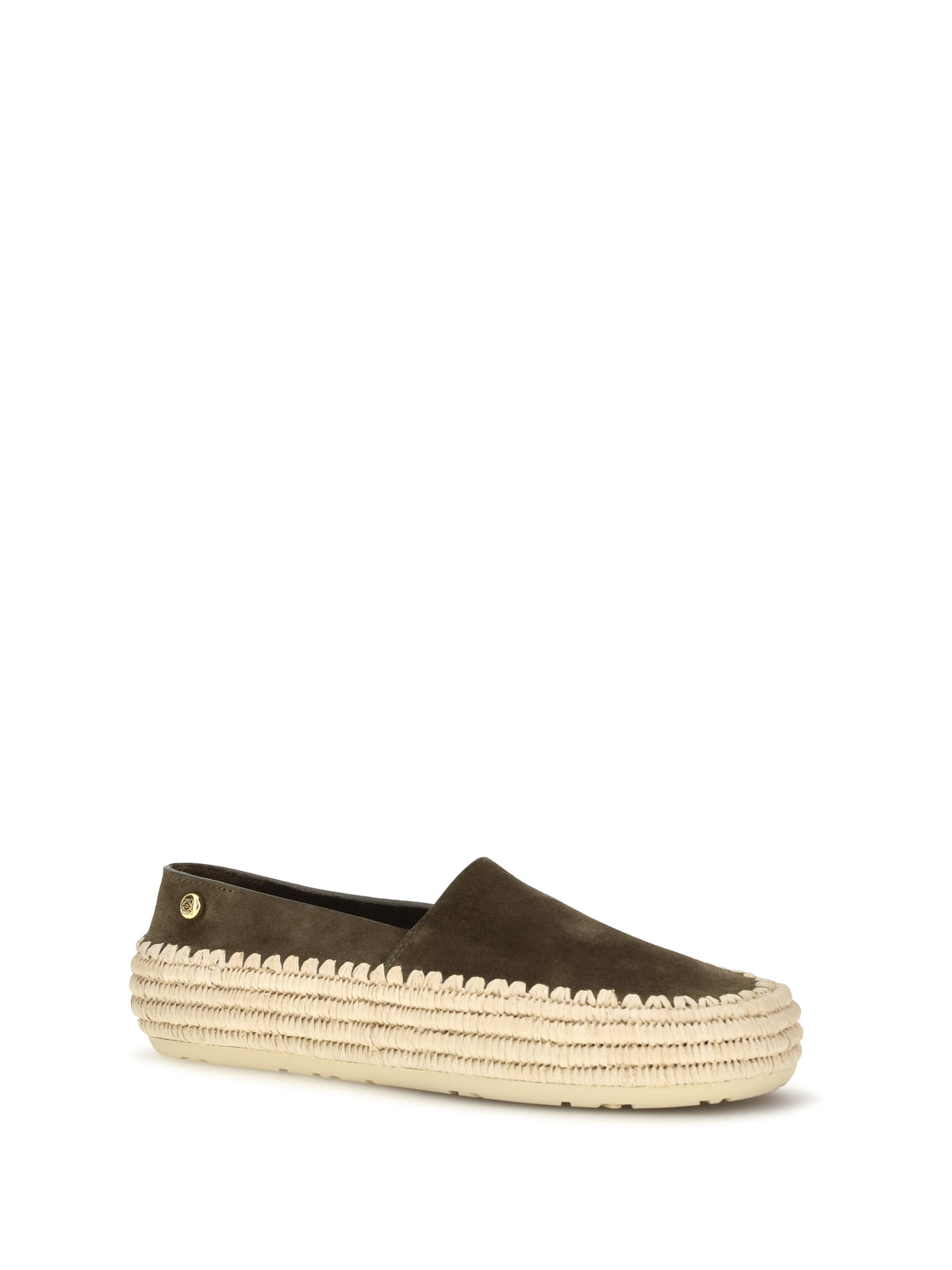 Loewe Rio suede and raffia Espadrillas - Khaki Green