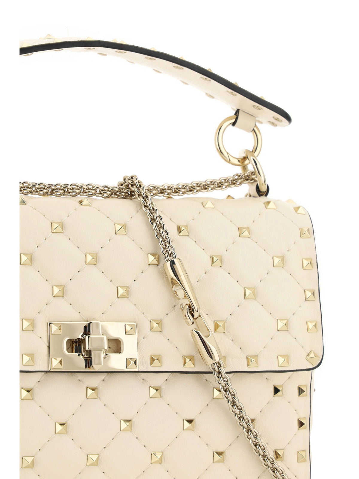 Valentino Garavani Rockstud Spike Handbag - Light Ivory