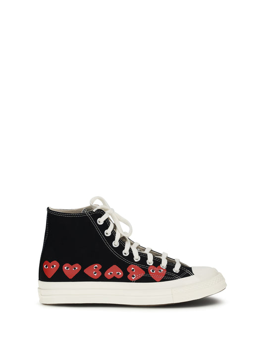COMME DES GARÇONS PLAY X CONVERSE CT70 MUTLI HEART HI TOP SHOES